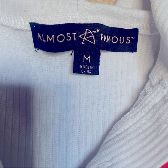 Almost Famous pull over white sweater. Ribbed and light weight. Size M. - Picture 3 of 7